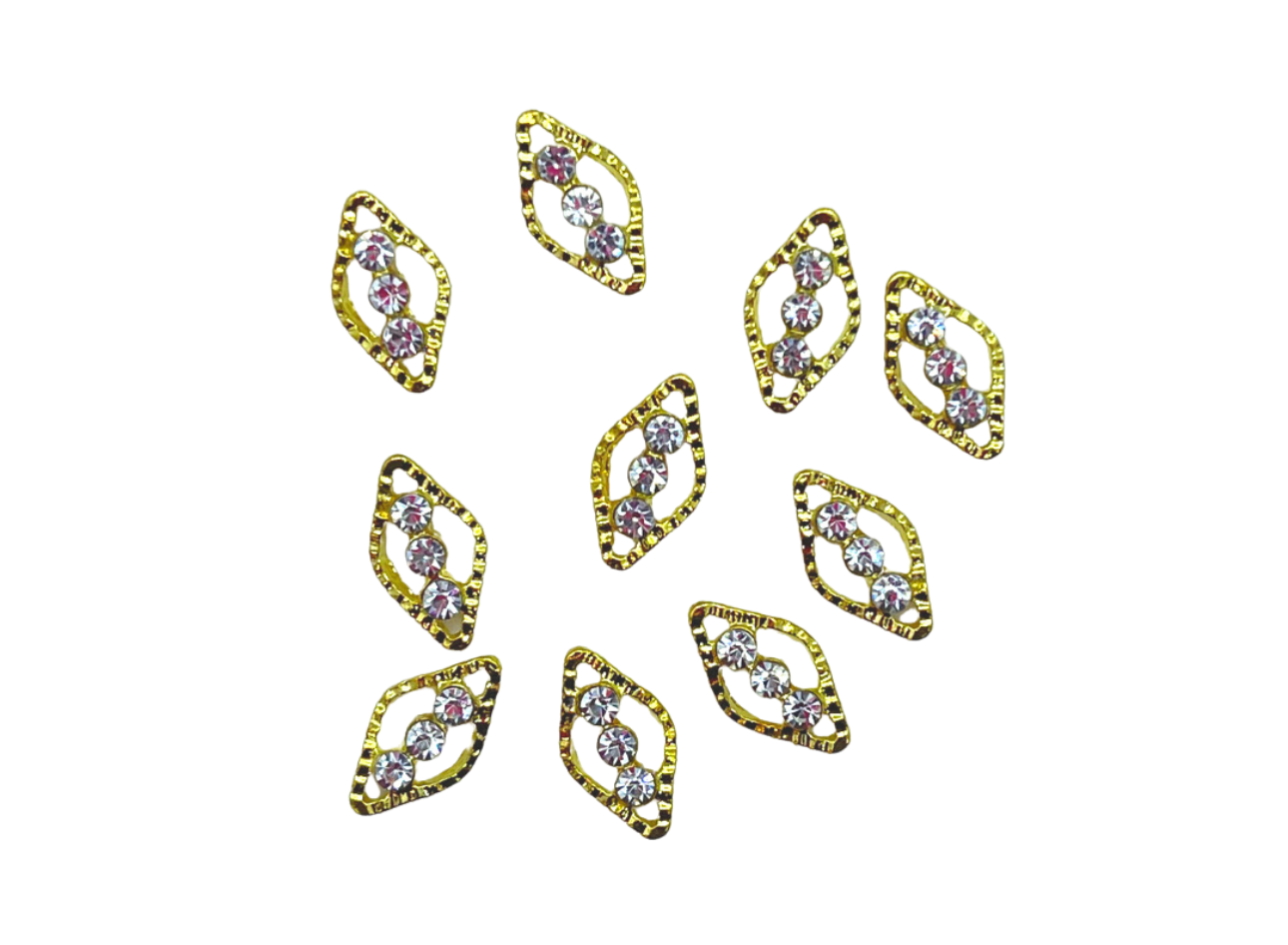 Triple Stone Rhombus Charm